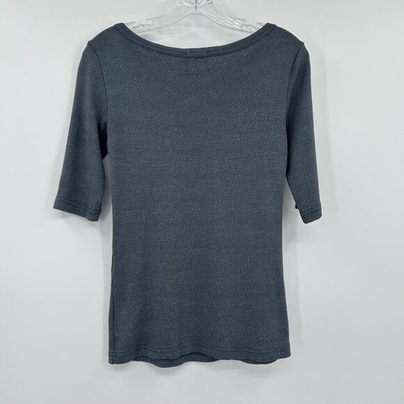 Michael Stars Anthropologie Gray 3/4 Sleeve Top Round Neck Classic Womens XS/S - Picture 8 of 10